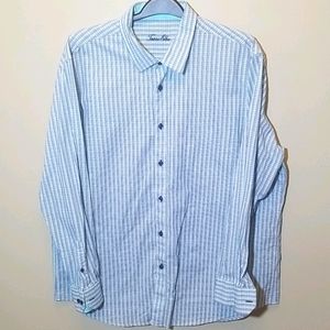 Tasso Elba Blue Checkered Shirt